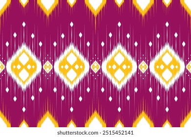 Ikat geometric . Tribal ethnic vector texture. Seamless striped pattern in Aztec style. Figure tribal embroidery. Indian, Scandinavian, gypsy, Mexican Simplicity pattern, folk motif.