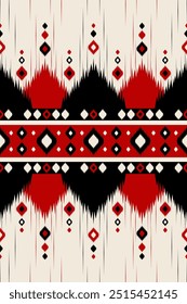 Ikat geométrico . Textura de vetores étnicos tribais. Padrão listrado sem costura em estilo asteca. Figura bordados tribais. Indiano, escandinavo, cigano, Mexicano Simplicidade padrão, motivo popular.