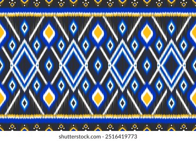 Ikat geométrico . Textura de vetores étnicos tribais. Padrão listrado sem costura em estilo asteca. Figura bordados tribais. Indiano, escandinavo, cigano, Mexicano Simplicidade padrão, motivo popular.