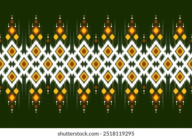 Ikat geometric . Tribal ethnic vector texture. Seamless striped pattern in Aztec style. Figure tribal embroidery. Indian, Scandinavian, gypsy, Mexican Simplicity pattern, folk motif.