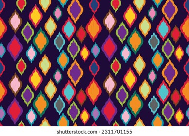 Ikat geometric vector seamless pattern. Native American ornament. Ethnic South Western decor style.