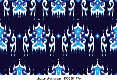 Ikat Geometrical line pattern lined with textiles like embroidered cloth ep9.Design for background, carpet, wallpaper, clothing, wrapping,Batik,fabric,Vector illustration.embroidery style.
