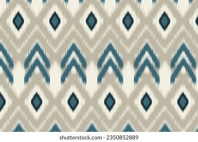 Ikat handicraft fabric textile. Ikat oriental pattern by ethnic abstract vector. Ikat traditional weaving design for decorative interior, print, fabric, clothing, blanket, carpet, curtain , Aztec.