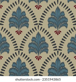 Ikat handicraft fabric textile. Ikat oriental pattern by ethnic abstract vector. Ikat traditional weaving design for home decor, print, fabric, clothing, blanket, carpet, curtain , Aztec.