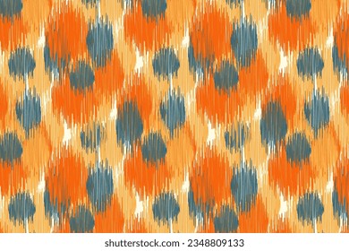 Tejido de artesanía Ikat. Patrón sin foco por motivos tribales ikat. Vector abstracto de artesanía étnica. Tela de Ikat diseño tradicional de tejido para almohadas, tela, ropa, alfombra, cortina.