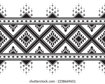 Ikat horizontal seamless pattern. Geometric ethnic pattern design. black-white fabric pattern design. vector illustration.