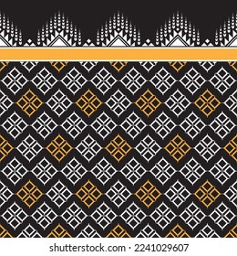 Ikat horizontal seamless pattern. Geometric ethnic pattern design. black-white fabric pattern design. vector illustration.