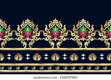 Ikat India diseño de decoración de patrones sin fisuras de la etnia. Tela azteca mandalas papel de pared textil. Alfombra con motivos tribales nativos alfombra vectores de bordado tradicionales indios ornamentos de fondo floral 