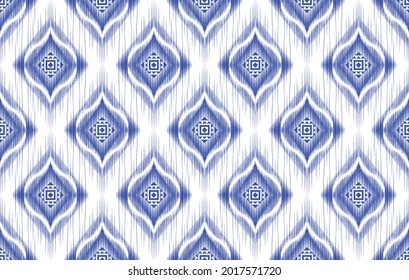 Ikat Indian ethnic pattern. Aztec fabric carpet mandala ornament boho chevron textile decoration wallpaper. Traditional embroidery orientalist vector illustrations background. Geometric texture design