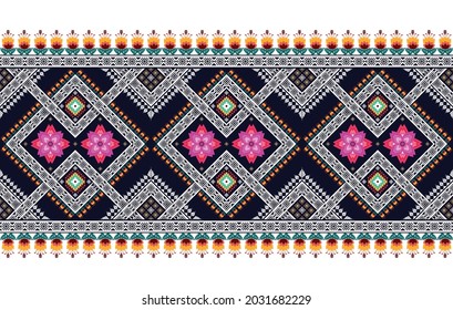 Ikat Indian ethnic pattern. Aztec fabric carpet mandala ornament boho chevron textile decoration wallpaper. Tribal oriental traditional embroidery vector illustrations background.