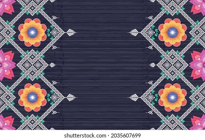 Ikat Indian ethnic pattern. Aztec fabric carpet mandala ornament boho chevron textile decoration wallpaper. Tribal turkey native traditional embroidery oriental vector illustrations background.