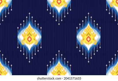 Ikat Patrón étnico indio. Moqueta de tela azteca mandala adorno boho chevron decoración textil papel de pared. Antecedentes de los vectores orientales del bordado tradicional africano de pavo tribal