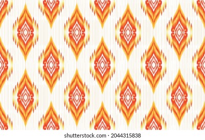 Ikat Indian ethnic pattern. Aztec fabric carpet mandala ornament boho chevron textile decoration wallpaper. Tribal turkey African traditional embroidery oriental vector illustrations background 
