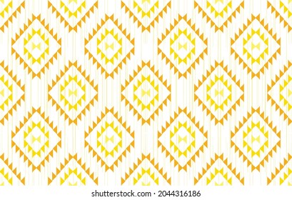 Ikat Indian ethnic pattern. Aztec fabric carpet mandala ornament boho chevron textile decoration wallpaper. Tribal turkey African traditional embroidery oriental vector illustrations background 