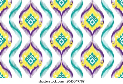 Ikat-indisches ethnisches Muster. Azteken Stoffteppich Mandala Ornament boho chevron Textil-Dekoration Tapete. Geometrisches, türkisfarbenes, traditionelles, orientalisches Stickereihintergrund