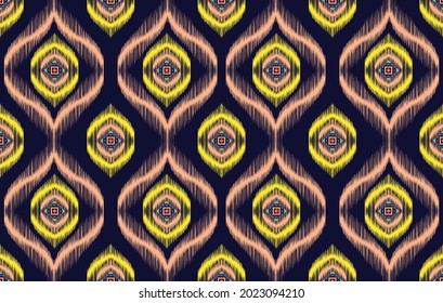 Ikat Diseño de patrones étnicos indios. Moqueta de tela azteca mandala adorno boho chevron decoración textil papel de pared. Textura tribal tradicional de bordado ilustraciones nativas africanas del fondo de los vectores