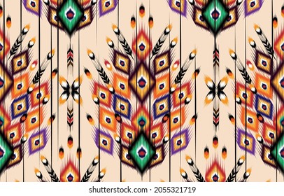 Ikat Indian seamless pattern design for fabric textile. 
Molde patron abstracts . Aztec, boho, geometric, fabric, 
ethnic, ikat, native, tribal, carpet, mandala, African,
American chevron vector.