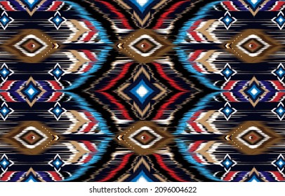 Ikat Indian seamless pattern design for fabric textile. 
Molde patron abstracts .