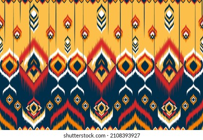 Ikat Indian seamless pattern design for fabric textile. Molde patron abstracts . Aztec, boho, geometric, fabric, ethnic, ikat, native, tribal, carpet.