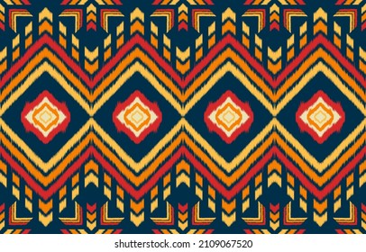 Ikat Indian seamless pattern design for fabric textile. Molde patron abstracts . Aztec, boho, geometric, fabric, ethnic, ikat, native, tribal, carpet, mandala, African, American chevron vector.