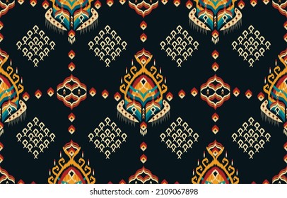 Ikat Indian seamless pattern design for fabric textile. Molde patron abstracts . Aztec, boho, geometric, fabric, ethnic, ikat, native, tribal, carpet.