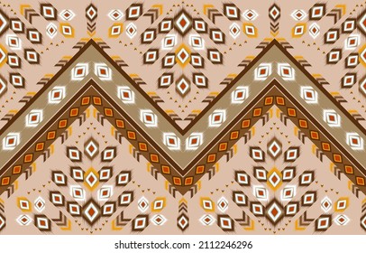 Ikat Indian seamless pattern design for fabric textile. Molde patron abstracts. Aztec geometric art ornament print. Kente Cloth.