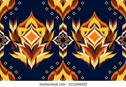 Ikat Indian seamless pattern design for fabric textile. Molde patron abstracts.