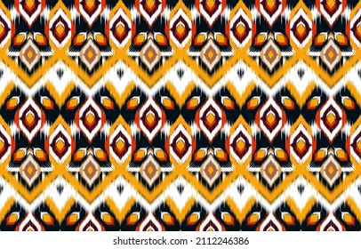 Ikat Indian seamless pattern design for fabric textile. Molde patron abstracts.Aztec geometric art ornament print.Geo print on textile. Kente Cloth.