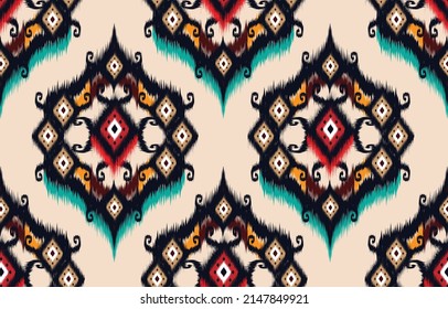 Ikat Indian seamless pattern design for fabric textile. 
Molde patron abstracts . Aztec, boho, geometric, fabric, 
ethnic, ikat, native, tribal, carpet, mandala, African,
American chevron vector.