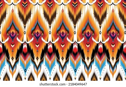 Ikat Indian seamless pattern design for fabric textile. 
Molde patron abstracts . Aztec, boho, geometric, fabric, 
ethnic, ikat, native, tribal, carpet, mandala, African,
American chevron vector.