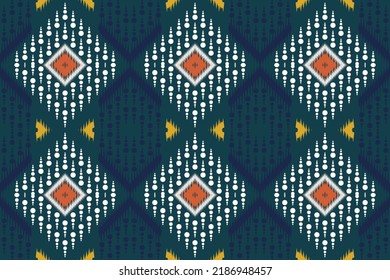 Ikat diseño indio sin fisuras para tela textil. patrón de ikat de vector geométrico tribal africano. Borde popular, indio, escandinavo, gitano, mexicano, africano, tapicería.