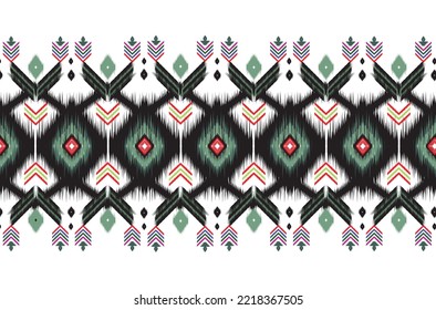 Ikat Indian seamless pattern design for fabric textile. Molde patron abstracts . Aztec, boho, geometric, fabric, ethnic, ikat, native, tribal, carpet, mandala, African, American chevron vector.