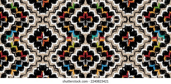 Ikat Indian seamless pattern design for fabric textile. 
Molde patron abstracts . Aztec, boho, geometric, fabric, 
ethnic, ikat, native, tribal, carpet, mandala, African,
American chevron vector.