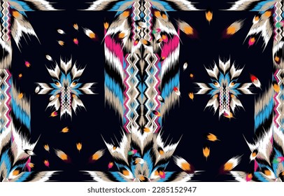 Ikat Indian seamless pattern design for fabric textile. 
Molde patron abstracts . Aztec, boho, geometric, fabric, 
ethnic, ikat, native, tribal, carpet, mandala, African,
American chevron vector.