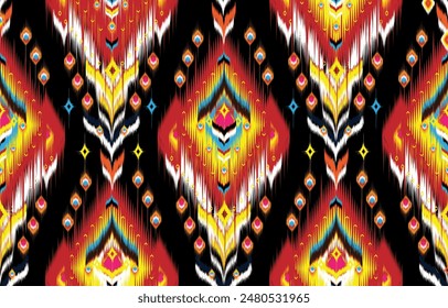 Ikat Indian seamless pattern design for fabric textile. 
Molde patron abstracts . Aztec, boho, geometric, fabric, 
ethnic, ikat, native, tribal, carpet, mandala, African,
American chevron vector.