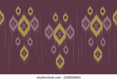 Patrón geométrico étnico de Ikat Indigo, traje derecho para tela, patrón de superficie, impresión a demanda, Resumen, diseño tribal sin fisuras. Patrón de cojines.