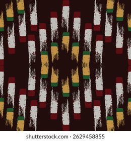 Ikat ink boho design,motif ethnic abstract ikat brush.Seamless pattern in tribal folk embroidery Mexican style.Aztec geometric art ornament print.Design for carpet,wallpaper,clothing,wrapping,fabric