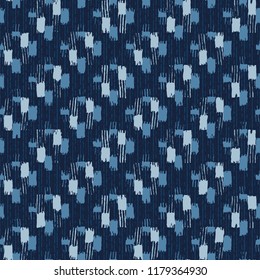 Ikat Inspired Colored Checked Motif. Seamless Pattern.