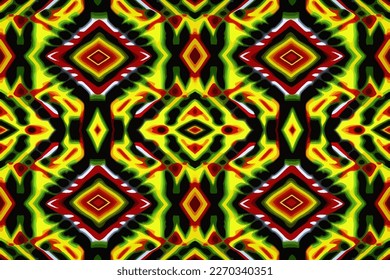 Ikat jamaica patrón sin fisuras abstracta línea gráfica tradicional antigua de la antigua tribu de la tribu de la tribu Ikat jamaica. Ornate elegante estilo retro vintage de lujo para el fondo textil de la tela.