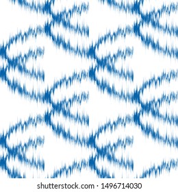 Ikat  monochrome seamless  geometric pattern. Abstract background texture.