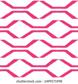 Ikat  monochrome seamless  geometric pattern. Abstract background texture.