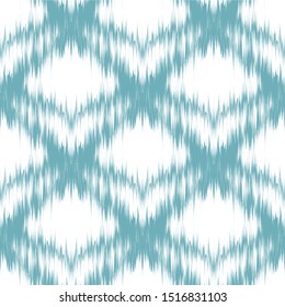 Ikat  monochrome seamless  geometric pattern. Abstract background texture.