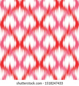 Ikat  monochrome seamless  geometric pattern. Abstract background texture.