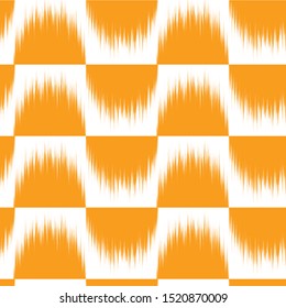 Ikat  monochrome seamless  geometric pattern. Abstract background texture.