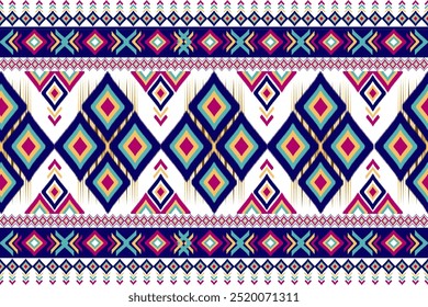 Ikat Motif étnico sem emenda
ilustração têxtil, bordado rosa, impressão listrada
ornamento floral, padrão, design para embrulhar,
seda, cachecol, fundo, têxtil, tapete, tapete,
textura, desenho à mão