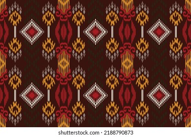 ikat motifs vector Aztec tribal art seamless background. Ikat ethnic Indian seamless pattern design. Folk embroidery, Indian, Scandinavian, Gypsy, Mexican, African rug, wallpaper.
