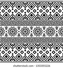 ikat native ethnic pattern design in black and white color