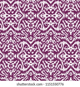 Ikat Ogee background - Ethnic folk seamless pattern. Abstract background for textile design, wallpaper, surface textures. Boho Style