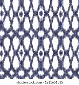 Ikat Ogee background - Ethnic folk seamless pattern. Abstract background for textile design, wallpaper, surface textures. Boho Style