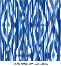 Ikat Ogee background - Ethnic folk seamless pattern. Boho Style